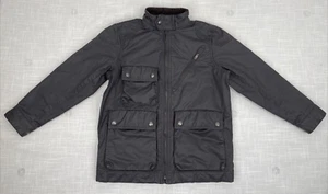 GapKids Dark Brown Coated Canvas Corduroy Accent Field Jacket Coat Boys Sz 8 EUC - Picture 1 of 13
