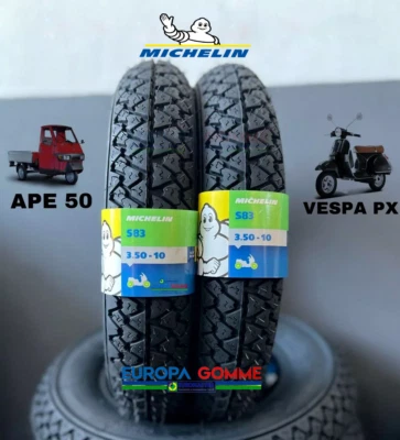 3.50-10 59J COPPIA MICHELIN S83 DOT/ANNO 2025 VESPA-PX LML/125/150 APE 50 GOMME - Bild 1 von 4