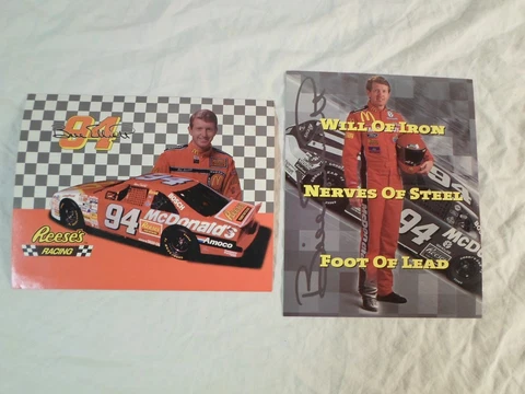 Bill Elliott Souvenir Lot of 2 Postcard Biography Poster Card NASCAR 1996/1997 Cover