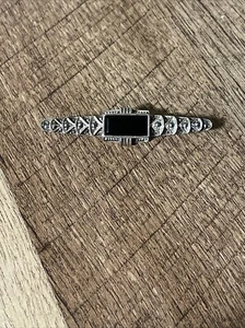 Antike Art Deco 925 Sterling Silber schwarzer Onyx Markasit schmale Brosche Anstecknadel - Bild 1 von 6