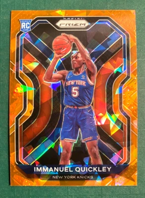 2020-21 Panini Prizm Orange Cracked Ice Immanuel Quickley Rookie RC #296 Raptors - Image 1 of 2