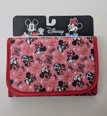 Disney Minnie Mouse Travel Organizer Pink With Red Trim & Interior & Bows NWT - Image 1 of 4