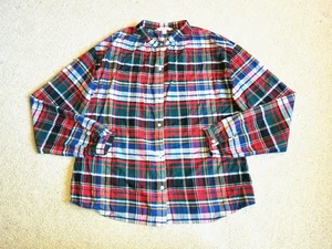 Top para mujer-LL BEAN SIGNATURE-rojo/verde franela ligera abotonada ls-S - Imagen 1 de 4