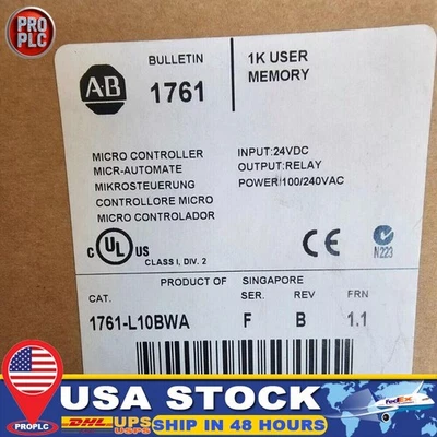 NEW Sealed AB 1761-L10BWA MICROLOGIX 1000 Controller AB 1761L10BWA US Free Tax - Image 1 of 4