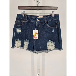 Chelsea & Violet Womens Sz 30 Cut OFf Denim Blue Jean Shorts Distressed NEW - Picture 1 of 6