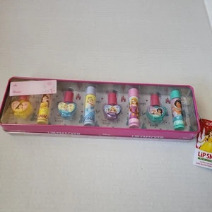 girls Gift Tin Lip Smacker Disney Princess 4Lip Balm 4Nail Polish set - Picture 1 of 9