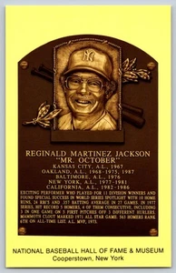Reggie Jackson Hand Signed 4 x 6 Inch Hall of Fame Post Card - Picture 1 of 2
