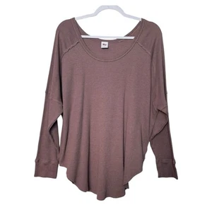 Aritzia TNA Thermal Waffle Knit Long Sleeve Women XL Mauve Scoopneck Casual - Bild 1 von 7