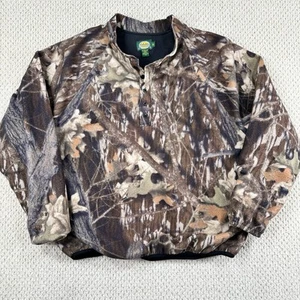 Vtg Cabelas Gore Wind Stopper Fleece Men 2XL Real Tree Henley Jacket Made In USA - Picture 1 of 18