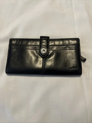 Cartera de cuero negra Lodis larga doble cierre a presión tarjetero Foto 1 de 4