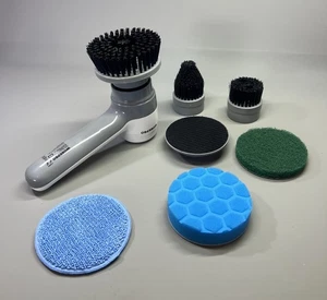 Electric Cleaning Handheld Spin Scrubber Brush Powerful Silent 3 Speeds 6 Heads - Picture 1 of 22