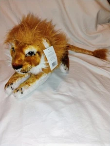 Realistic LION PLUSH Dollar General Hosung 11" Laying Stuffed Animal Plush NWT - Picture 1 of 11