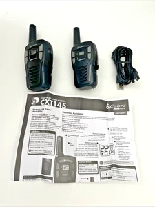 Cobra CXT145 Walkie Talkies 22 Channel FRS Two-Way Radio Pair Black Tested - Picture 1 of 6