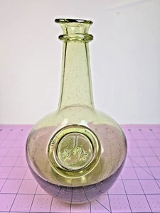 Vintage historische Jamestown mundgeblasene Glas 8,5" grüne Zwiebelflasche 2 Sterne - Bild 1 von 4