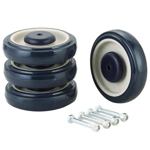 Kit de repuesto de rueda de carro de compras de alta resistencia de 5", paquete de 4 ruedas giratorias de vástago... - Imagen 1 de 6