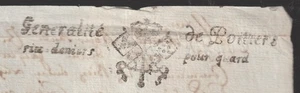 France Revenue Fiscal Fiscaux vieux papier parchemin Portiers 1674 Cancel ! - Picture 1 of 3