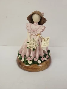 Statuina porcellana senza volto Gifina bambina rosa abito floreale - Foto 1 di 10