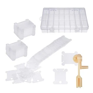 100pcs Thread Floss Bobbins Winder Ribbon Twine Reel Organizer Storage Box - Picture 1 of 7
