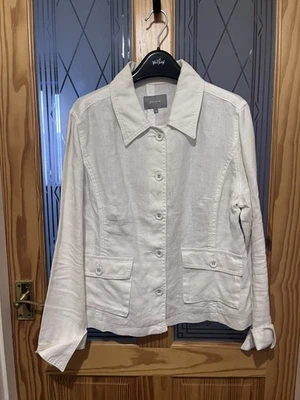Women's Vintage Per Una White Linen Jacket - Size 14 - Image 1 of 3