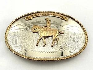 COMSTOCK SILVERSMITHS BELT BUCKLE - Death Valley Trail Ride 1981 - German Silver - Picture 1 of 7