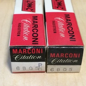2 MARCONI CITATION (TOSHIBA) 6BQ5 EL84 NOS/NIB TUBES/VALVE JAPAN TESTED - Picture 1 of 8