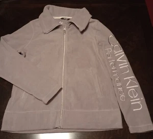 Calvin Klein Performance Women's Fleece Jacket Full Zip Purple MEDIUM - Picture 1 of 15