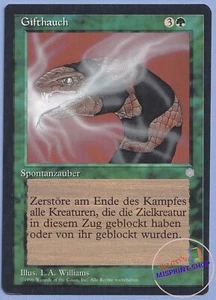 Venomous Breath German Mtg MISPRINT. Casting cost shifted to the left. - Imagen 1 de 3