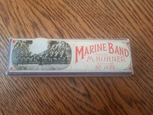 Vintage M Hohner "Marine Band" Harmonica 1896 Key of A in Original Box #1896 - Picture 1 of 12