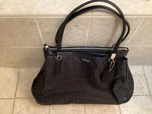 Coach Madisonop Art Perlglanz Cafe Tragetasche (F27905) schwarz/perlblau Futter - Bild 1 von 4