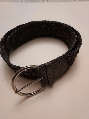 ANN TAYLOR LOFT CINTURÓN TEJIDO GRIS CON HEBILLA DE METAL PLATEADO pequeño Foto 1 de 3