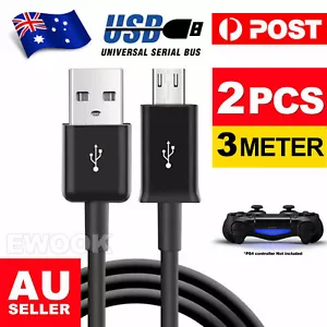 2x 3M USB Charger Charging Cable Cord for PS4 PLAYSTATION 4 Controller - Picture 1 of 6