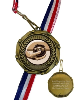 EMBLEMS GIFTS LTD Bowling Rasenschalen Lieferung (C) 45 mm Kombi Medaille & Band Gravur kostenlos