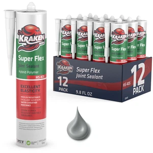 Kraken Bond Super Flex Joint Sealant, 9.8oz 12 Pack – Gray - Picture 1 of 8