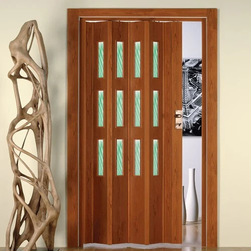 Porta interna a soffietto ciliegio porte con vetro molato dimensioni 88,5x214 cm - Immagine 1 di 1