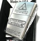 Zurückgelegtes Camp Yurucamp Zippo 3-seitig Radierung offizielles Silber Caribou
