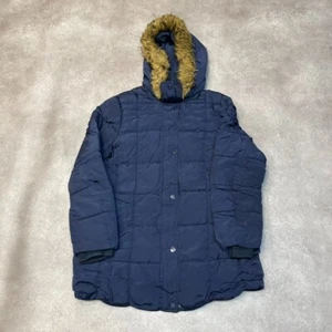 Tommy Hilfiger Puffer Jacket Womens Large Y2K Full Zip Outdoor Parka Coat, Navy - Picture 1 of 10