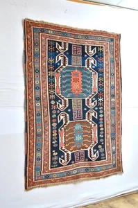 BEAUTIFUL RARE ANTIQUE CAUCASIAN LENKORAN RUG  circa 1890's  kazak shirvan sevan - Picture 1 of 18