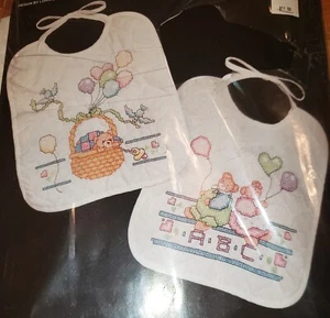 1993 Janlynn A Blessing From Above Bibs Printed Cross Stitch Kit #149-09 - Picture 1 of 5