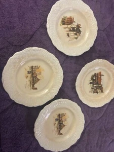 OLD ENGLAND WARE SCENES FROM COACHING DAYS RIDGWAYS RENAISSANCE ENGLAND SET OF 4 - Picture 1 of 9