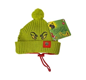 Grinch Dog Cat Pet Knit Hat Beanie Christmas XS/S New Costume Warm w/Ear Holes - Picture 1 of 2
