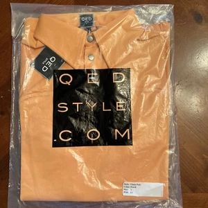 NWT QED Style Men's Golf Shirt Snap Buttons Uinta Peach Polo Size S - Picture 1 of 4