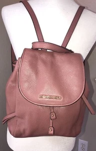 Michael Kors Riley Pebbled Leather Backpack Pink DW - Picture 1 of 10