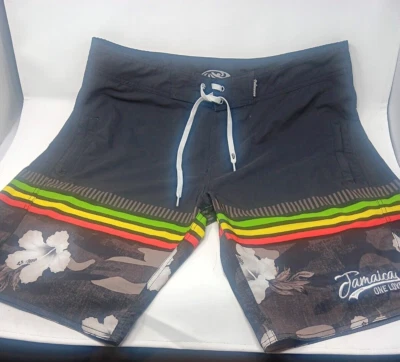 Palmwave Jamaica One Love Boardshirts Swim Trunk Shorts Black Mens Size 40 - Image 1 of 4