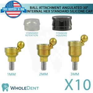 10x Accesorio de bola angular 30° Tapas de silicona estándar Implante dental Int hexagonal - Imagen 1 de 3