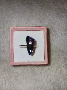 Size 7 Sterling Artsy Solitaire Ring Premium Austrian Tanzanite Crystal (840) - Picture 1 of 13
