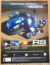 Riding Spirits RS PS2 2002 Vintage Print Ad/Poster Official Motorcycle Game Art