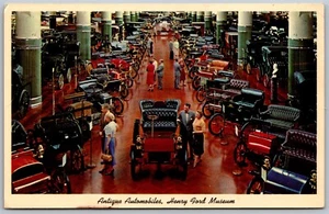 Postal de Colección Dearborn Michigan MI Automóviles Antiguos Museo Henry Ford Años 50 - Imagen 1 de 2