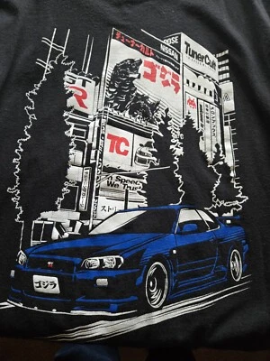 Camiseta 2XL Nissan Skyline GODZILLA Tunercult R32, R33, R34, R35 GTR Foto 1 de 3