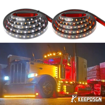 For Peterbilt 379 2x 70" LED Running Board Lights Strip Side Marker Turn Signal - Image 1 of 4