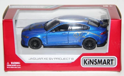 KINSMART AUTO DIE CAST JAGUAR XE SV PROJECT 8 BLU METALLIZZATO ART KT5416WFB - Immagine 1 di 2